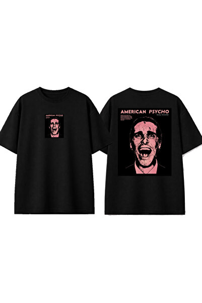 urbvn Psycho Design Printed Black Oversize T-Shirt