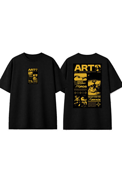 urbvn Черна овърсайз тениска с принт Art 2 Design