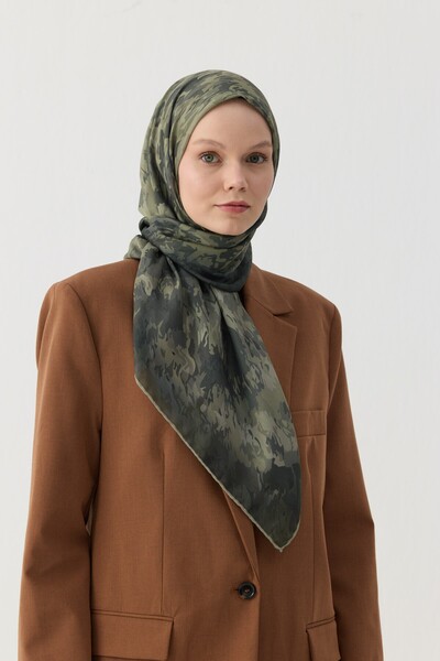 İpekhan Winter Bloom Soft Scarf 1246 Green