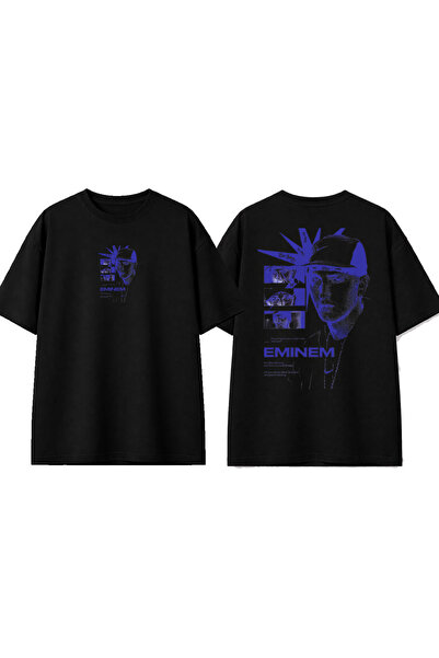 urbvn تي شيرت إيمينيم 4 بتصميم مطبوع باللون الأسود مقاس كبير