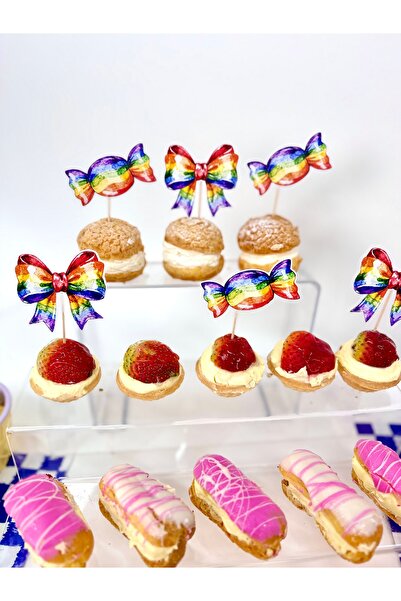 Flu Party Candy Shop - Renkli Şeker Temalı Kapkek Süsleri