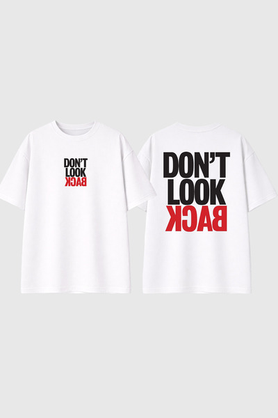 urbvn Back Design Printed White Oversize T-Shirt