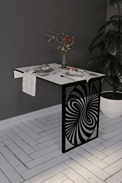 modilab Tablo Görünümlü Duvara Monte Katlanabilir Yemek Masası & Ders Çalışma...