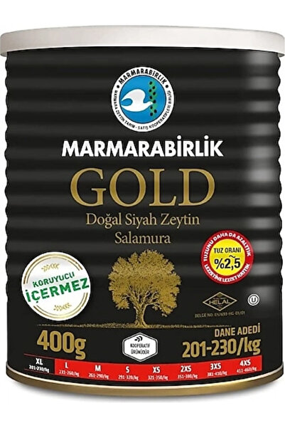 MarmaraBirlik Gold Siyah Zeytin 400 gr - XL Boy Teneke