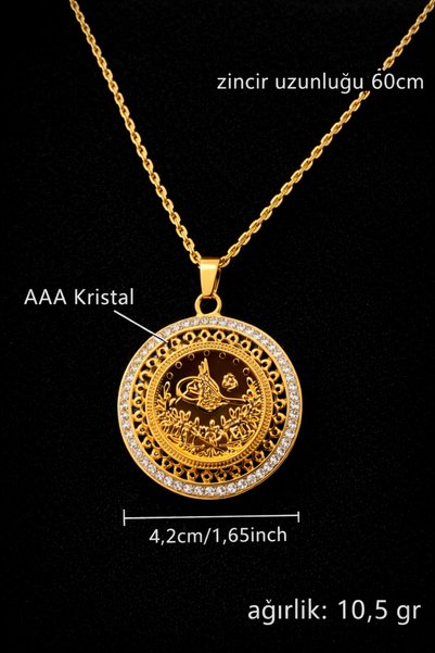 REKS Premium Ottoman Tughra Steel Necklace – Durable Steel Body, Elite and Noble Design