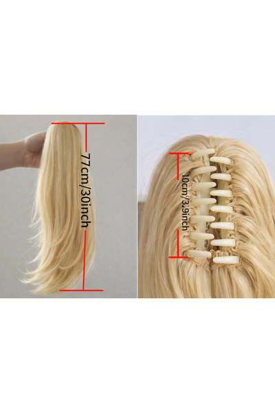 Store 77 cm Küllü Sarı Düz Saç Postişi – Tak Çıkar At Kuyruğu