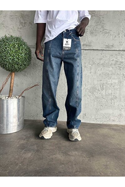 Yeblin Baggy Jeans Blue with Front Stripes