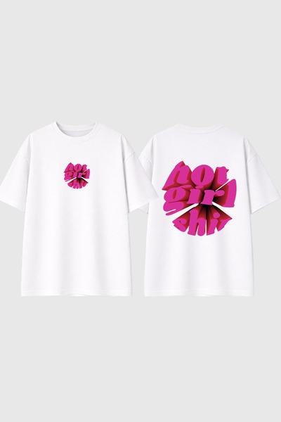 urbvn Hot Girl Design Printed White Oversize T-Shirt
