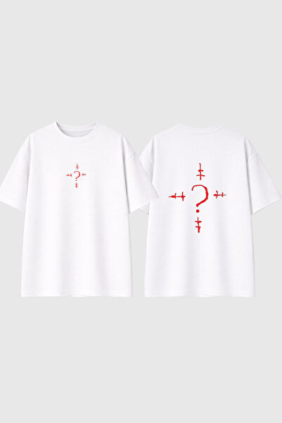 urbvn    Tricou alb oversize cu imprimeu de design