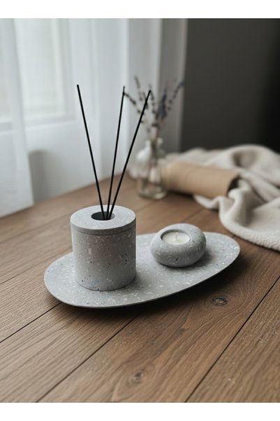 ALPİ HOME Terazzo Kokuluk ve Tealight Seti