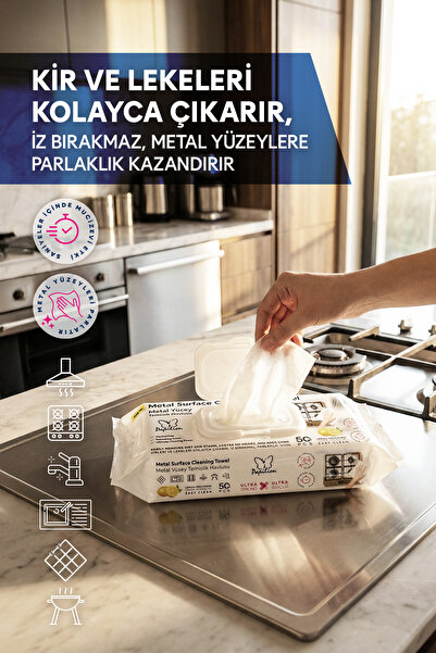 Papilion Metal Yüzey Temizleme Havlusu 50’li İz Bırakmaz Parlaklık Ekstra Kal...