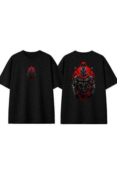 urbvn Crna oversize majica sa otisnutim dizajnom Red Guardian