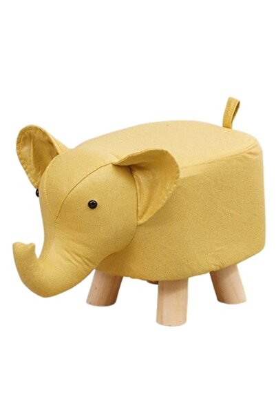 Avaleea Scaun pentru copii, Avaleea, model elefant, lemn masiv, galben, 30x25...