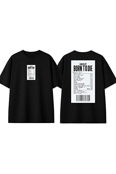 urbvn Tricou oversize negru cu imprimeu Born To Die