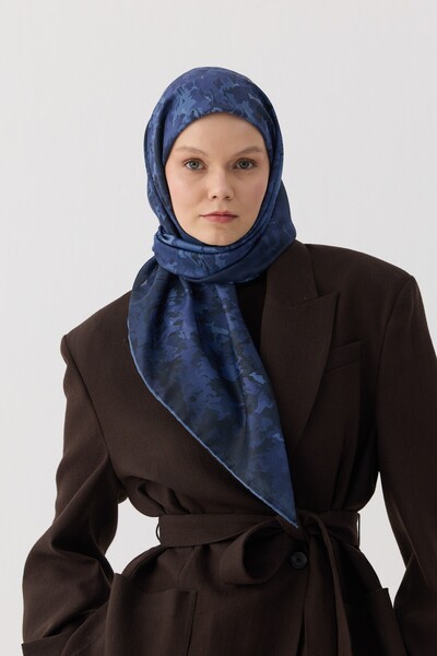 İpekhan Winter Bloom Soft Scarf 1246 Dark Blue