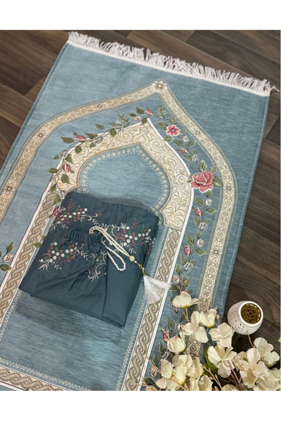 Gerenic طقم صلاة نسائي يتكون من سجادة صلاة وشرشف صلاة