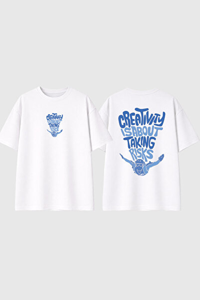 urbvn Tricou oversize alb cu imprimeu Risk 2 Design