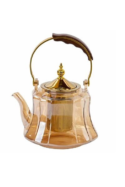 Miter Çaydanlık Cam Akasya Kulplu Gold Oval 1200 ml MT-020 8020