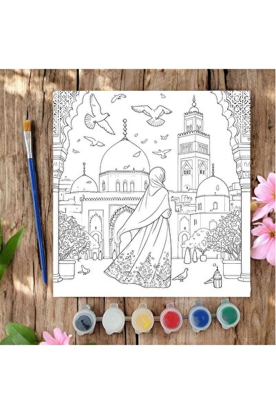 CHVE DESIGN 20x20 Tuval Boyama Seti Etkinlik Kutsal Topraklar Dini Etkinlik B...