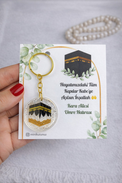 Tasarım 25 adet Epoksi umre anahtarlık