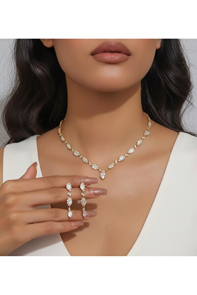 shopidik Modern Classic: Crystal Stone Gold Color Minimalist Set