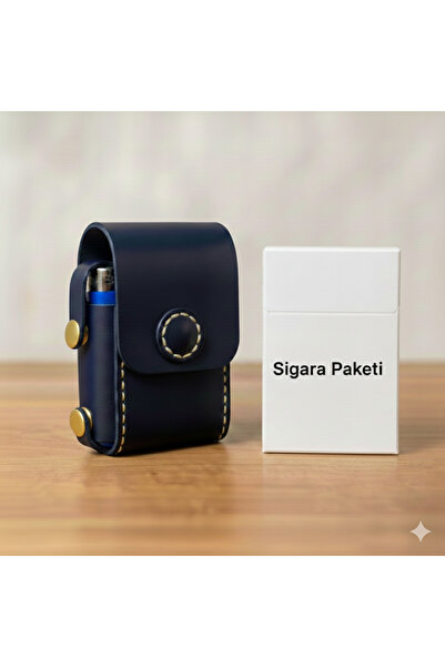 DoDo Craft Hakiki Deri Sigara Kutusu Ve Çakmak Kılıfı - El Yapımı-Tabaka