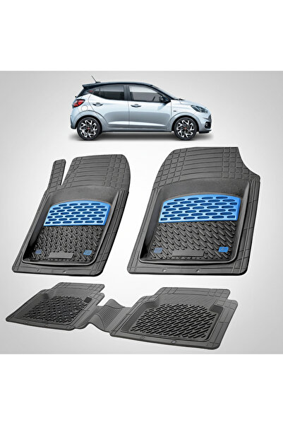 TEAMCAR Car Mats Hyundai i10 2023-2026 - Rubber Floor Mat-Blue