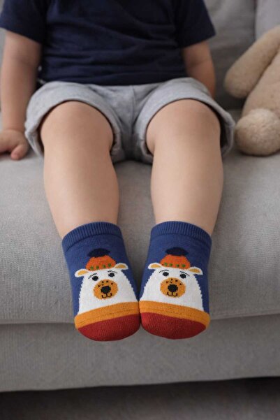 gigigiyim Abs Non-Slip Boy's Socks with Hat and Teddy Bear