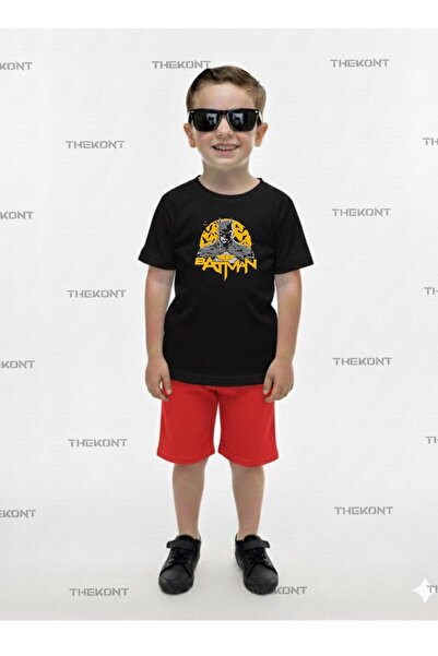 THEKONT SARIBATMAN ŠORTS I MAJICA SA ŠTAMPOM LETNJI DEČJI SET