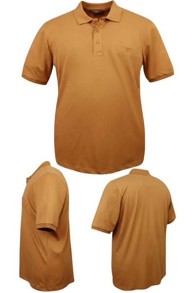 marufshop Men's Large Size Lycra Pique Polo Collar Pocket T-Shirt, Suitable f...