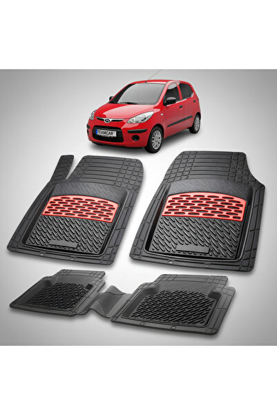TEAMCAR Car Mats Hyundai i10 2007-2010 - Rubber Type Tabi-Red