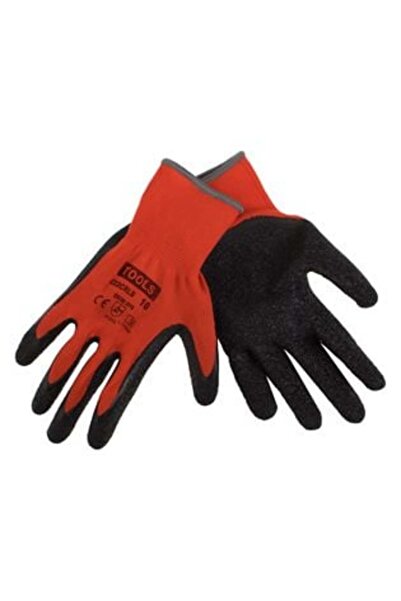 OEM Red Black Latex Garden Gloves Size 10