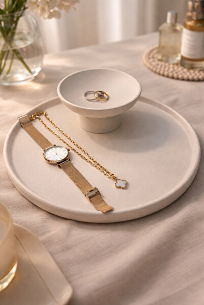 Moory Double Set Concrete Tray / Decorative Bowl / Ring Holder