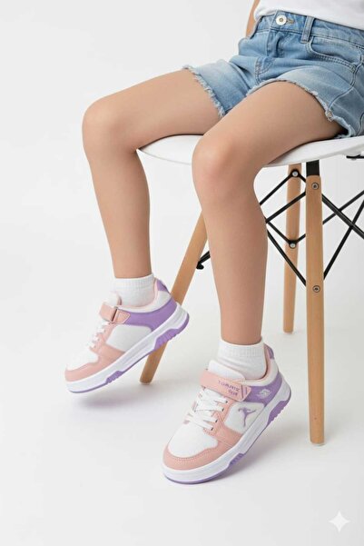 McDark Lila Beyaz Children's Orthopedic Velcro and Lace-Up Sports Shoes