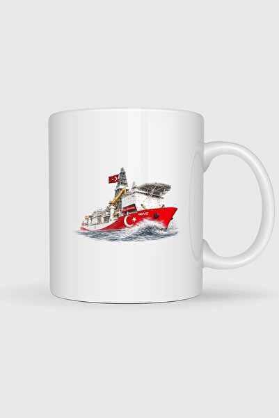 Bahriyeli Collection Yavuz Drilling Ship between the Waves Printed Mug