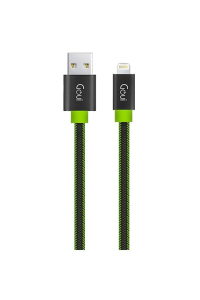 GOUİ Cablu de încărcare plat USB-A la Lightning, Fashion, 18W, 1m, verde
