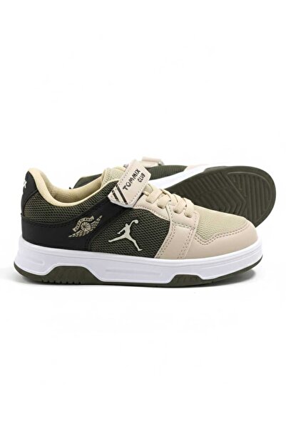 Moda Kadıköy Khaki Unisex Children's Orthopedic Velcro and Lace-Up Sports Shoes