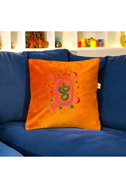 NO BRAND Embroidered Velvet Throw Pillow Cover