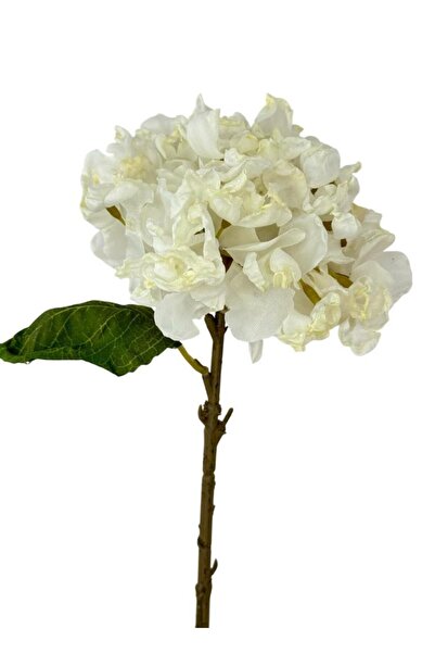 Nettenevime Artificial Flower Hydrangea White Burnt Hydrangea Single Branch 3...
