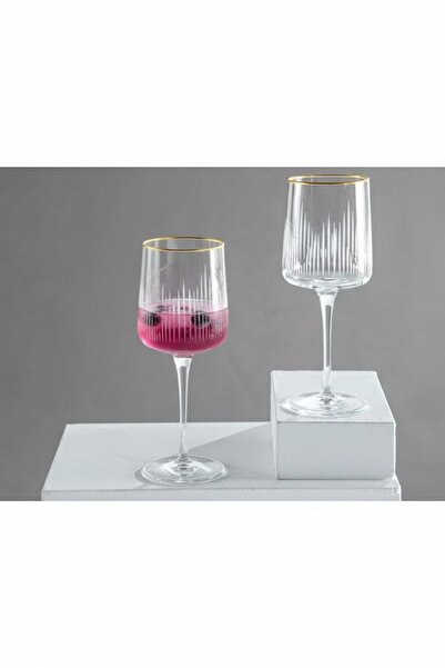 English Home Zett Cam 2'lü Kadeh 320 Ml Gold Cam Kırmızı Şarap Kadehi (kutusuz)