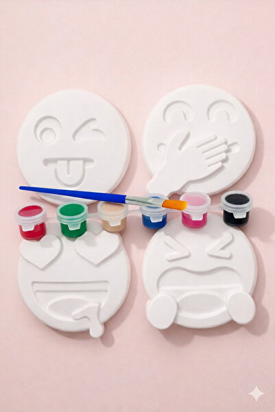 İNLAKECHANDMADE İn Lak'Ech 4’lü Emoji Boyama Seti - Çocuklar İçin Eğitici Akt...