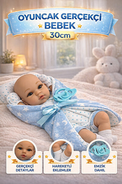 YILDIRIM OYUNCAK 30 Cm Aksesuarlı Oyuncak Gerçekçi Bebek | Hareketli Eklemli,...