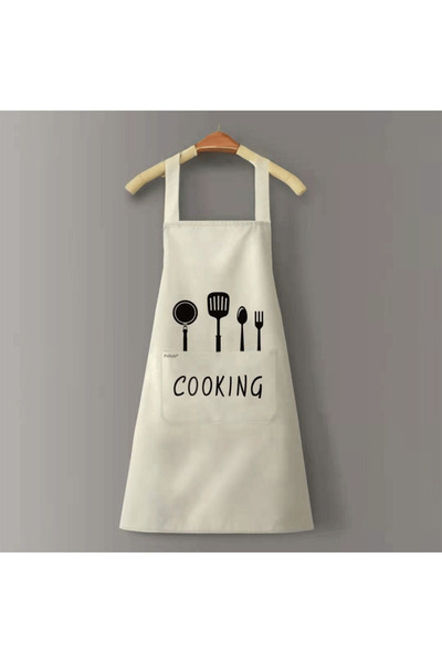 PriStyle Kitchen Apron with Large Pocket and Print, Stain and Water Resistant...