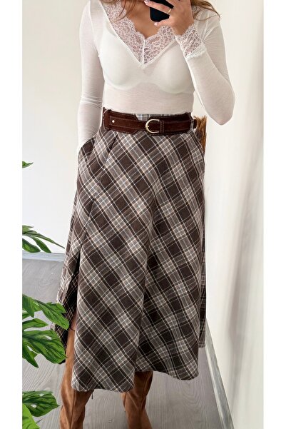 Mira dress Plaid skirt with belt
