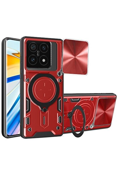 Evi Case for Xiaomi 14T Pro, CamGuard Pro, X18, Polycarbonate, Red