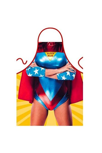 Itati Funny Apron with Super Mom Print