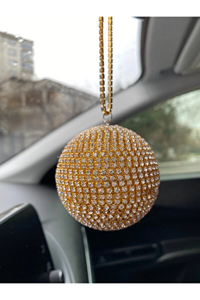 3EGROUP كرة ديسكو مرآة الرؤية الخلفية من حجر الكريستال صغيرة 6 سم ذهبية