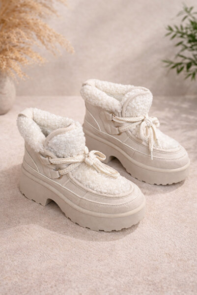 Ghete Women's fur-lined boots. G21 Cream