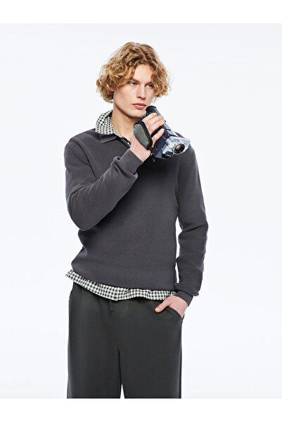 LC Waikiki Nevavm Polo Collar Long Sleeve Men's Knitwear Sweater with Differe...