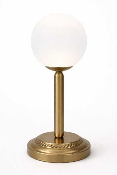 MINIMAL ETICARET VE BILGI TEKNOLOJILERI Golden Ball White Globe Glass Lampshade